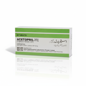 Acetopril 25 mg Tablets (Captopril USP)-Zafa
